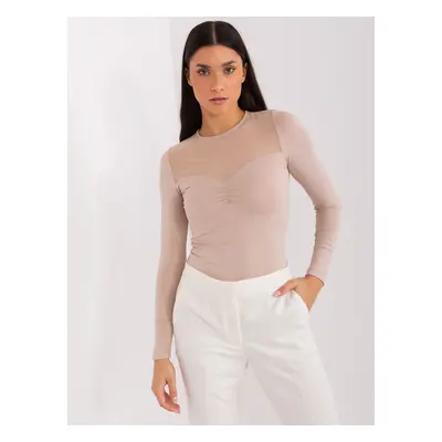 Béžová elegantní průsvitná halenka RV-BZ-9202.10X-beige