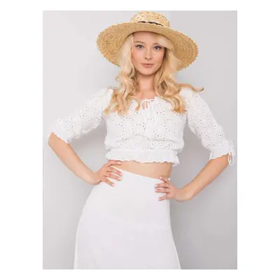 Bílý crop top s vázáním TW-TP-BI-25455.43-white