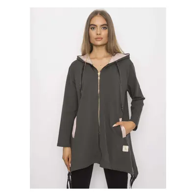 Khaki dámská oversize mikina na zip RV-BL-4899.23P-khaki