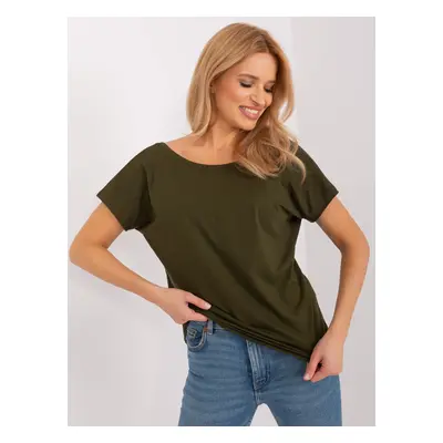 Khaki tričko krátkým rukávem -RV-TS-4662.22-khaki