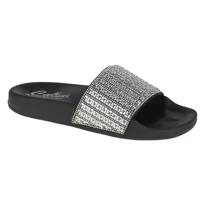 Černo-stříbrné pantofle Skechers Pop Ups-New Spark 119320-BLK