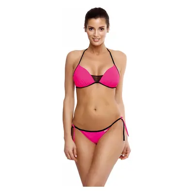 Tmavě růžové bikiny s černým lemováním Janette Rosa Shocking M-547 (9)