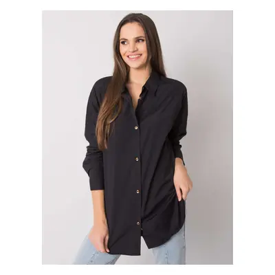 ČERNÁ DÁMSKÁ OVERSIZE KOŠILE S DLOUHÝMI RUKÁVY EM-KS-004.42-BLACK