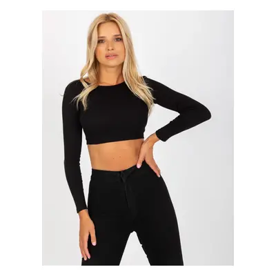 ČERNÝ CROP TOP HOLÝMI ZÁDY -RV-BZ-8010.82-BLACK