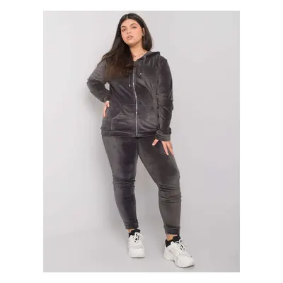 Tmavě šedá dámská tepláková souprava na zip RV-KMPL-5961.18X-dark gray