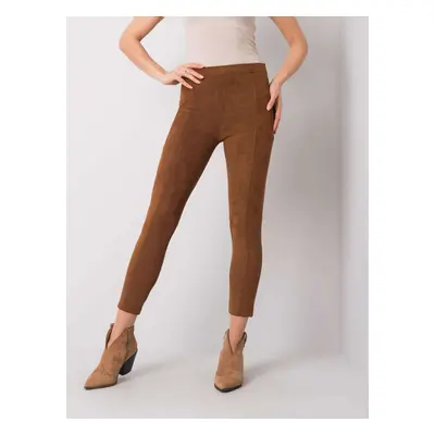 Hnědé dámské elastické legíny 217-SP-23189.41-brown