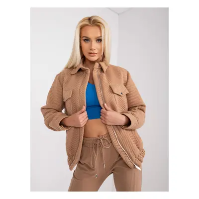 Béžová přechodová bunda Tivoli s prošíváním -RV-KR-007.95P-caramel brown