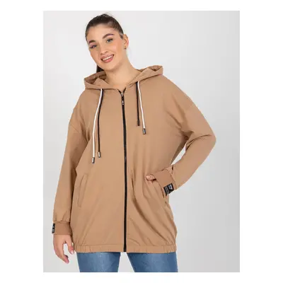 Hnědá mikina ESSENTIALS RV-BL-8277.28-camel