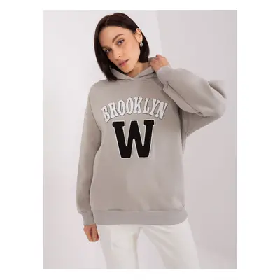 Tmavě šedá mikina s nápisem Brooklyn EM-BL-656-3.99P-grey