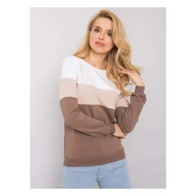 Hnědo-bílá dámská mikina bez kapuce RV-BL-5787.15X-brown