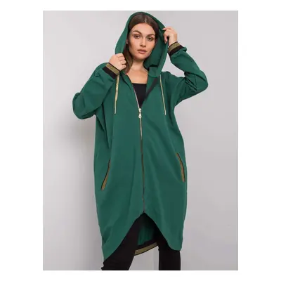 Tmavě zelená dlouhá mikina na zip RV-BL-6791.48-dark green