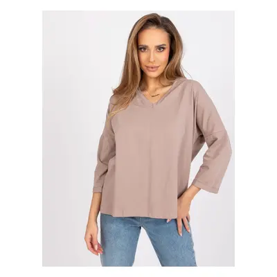 Béžová oversize halenka Sylvie s krajkovými zády -RV-BZ-7558.30-beige