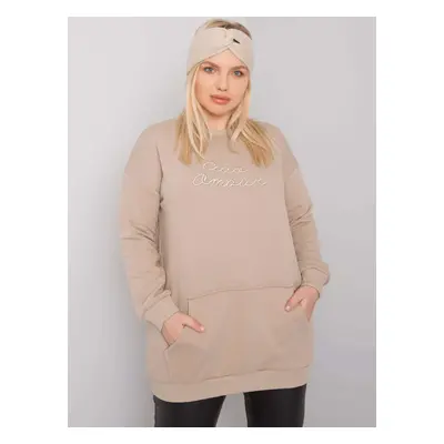 Béžová mikina s výšivkou Ciao Amour BV-BL-7094.17P-beige