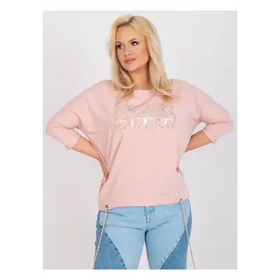 Růžová halenka s potiskem RV-BZ-7500.28X-pink