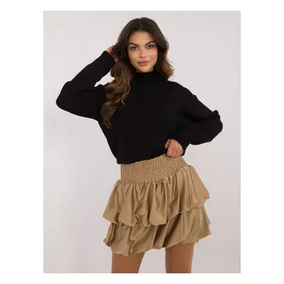 Tmavě béžová mini sukně s podšívkou DHJ-SD-19820.85-dark beige