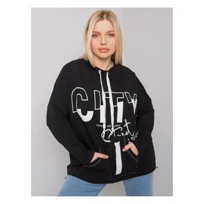 Černá mikina s nápisem City a potisky RV-BL-7166.78P-black