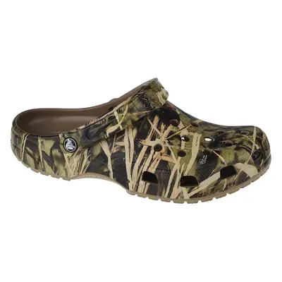 Hnědé vzorované nazouváky Crocs Classic Realtree V2 12132-260