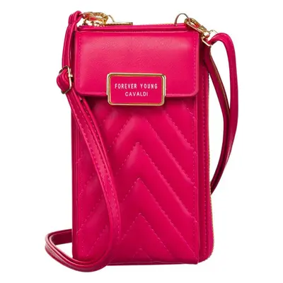 4U Cavaldi Tmavě růžová prošívaná crossbody peněženka M672 M-10