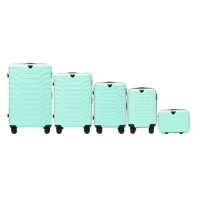 Mintová 5dílná PEAFOWL PEA01, Set of 5 suitcases (L,M,S,XS,BC) Wings, Light green