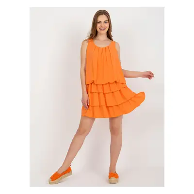 Oranžové volánkové mini šaty TW-SK-BI-8139.44-orange