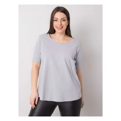 SVĚTLE ŠEDÉ DÁMSKÉ BASIC TRIČKO -RV-TS-6330.92P-GREY