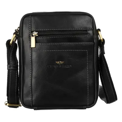 Peterson Černá crossbody z kůže PTN TB-117-COM BLACK