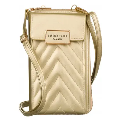 4U Cavaldi Zlatá prošívaná crossbody peněženka M674 M-10