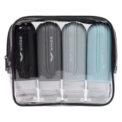 Sada 4 cestovních silikonových lahviček WINGS Set of 4 silicone travel containers Wings 4x90ml