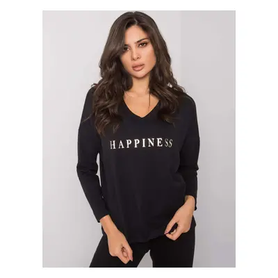 Černé volné tričko Happiness RV-BZ-7210.64P-black