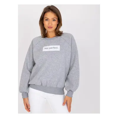 Šedá mikina Tracy s potiskem "Not perfect" -EM-BL-N652.46-grey