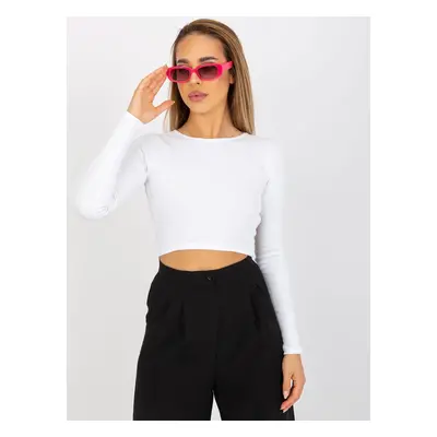 Bílý crop top s holými zády -RV-BZ-8010.82-white