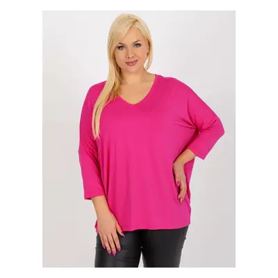 Tmavě růžová volná halenka RV-BZ-5745.18-dark pink