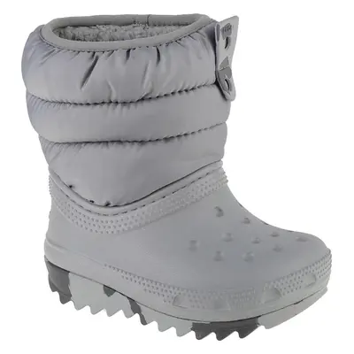 Šedé dětské sněhule Crocs Classic Neo Puff Boot Toddler 207683-007