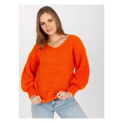 Oranžový pletený svetr -TW-SW-BI-9029.84-orange