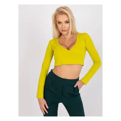 Limetkový zavinovací crop top Paola -RV-BZ-7682.47-lime green