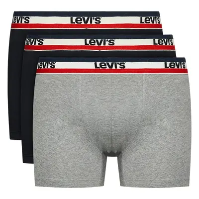 ČERNO-ŠEDÁ SADA BOXEREK LEVI'S BOXER 3 PAIRS BRIEFS 37149-0544