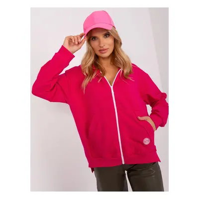 Tmavě růžová mikina na zip s kapucí RV-BL-9020.01-dark pink