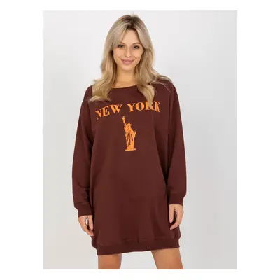 Tmavě hnědé mikinové šaty NEW YORK VI-BL-3212.15X-dark brown