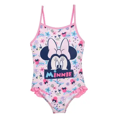 Světle růžové jednodílné plavky Minnie Mouse