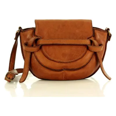 MARCO MAZZINI CAMEL KOŽENÁ CROSSBODY KABELKA V82A