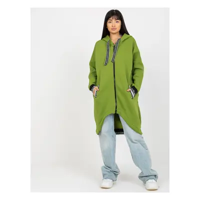 Světle zelená dlouhá mikina na zip RV-BL-6832.10-light green