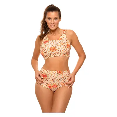 Béžové bikiny s oranžovými květinami Asani M-723 (5)