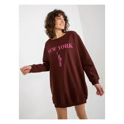 Hnědé mikinové šaty New York -VI-BL-3212.15X-brown