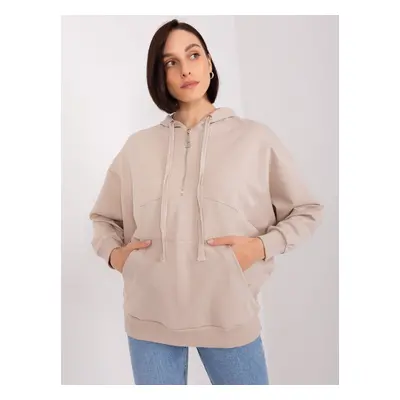 Béžová oversize mikina se zipem FA-BL-8809.80-beige