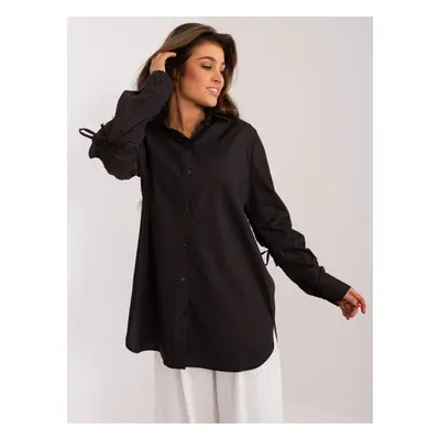 Černá delší oversize košile -LK-KS-509529.13-black