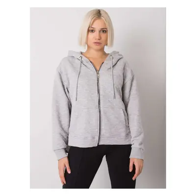 Světle šedá dámská mikina na zip s kapucí RV-BL-7451.23-gray