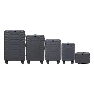 Černá 5dílná PEAFOWL PEA01, Set of 5 suitcases (L,M,S,XS,BC) Wings, Black