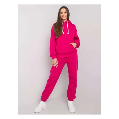 Tmavě růžová dámská oversize tepláková souprava EM-KMPL-701.71-fuchsia