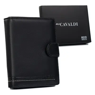 Cavaldi Černá peněženka s elegantním prošíváním B044 M302BL-PU-6878 BLACK