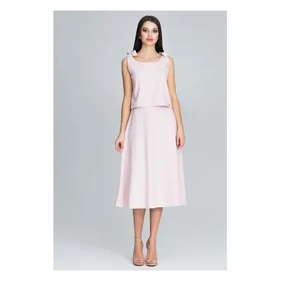 Světle růžový Set elegantní sukně a top M578 Pink